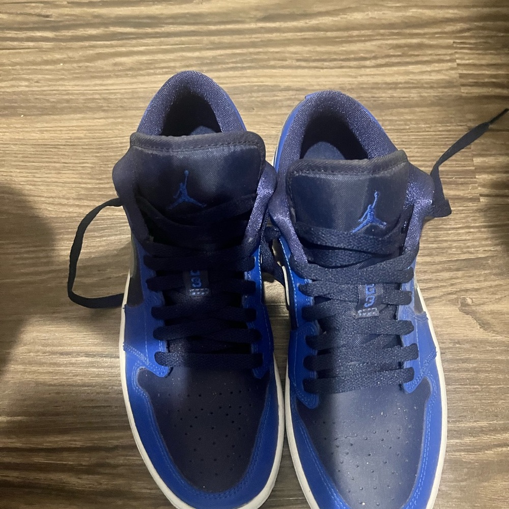 Blue and Black High-Top Sneakers